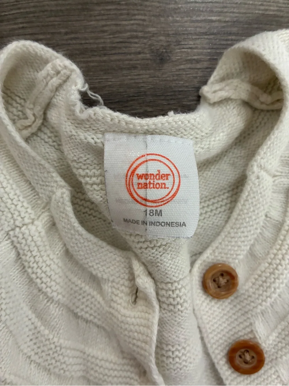 wonder nation Blue Denim Jacket & Cream Cardigan Set
